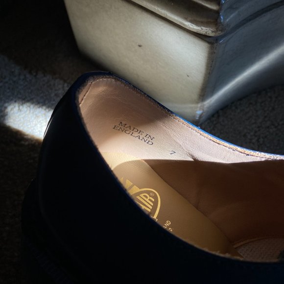 Solovair last shape 2499 Navy Rub-Off 3 Eye Gibson Shoe, M 7 W8 - Picture 6 of 7